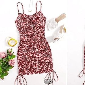 SHEIN Red Floral Mini Dress